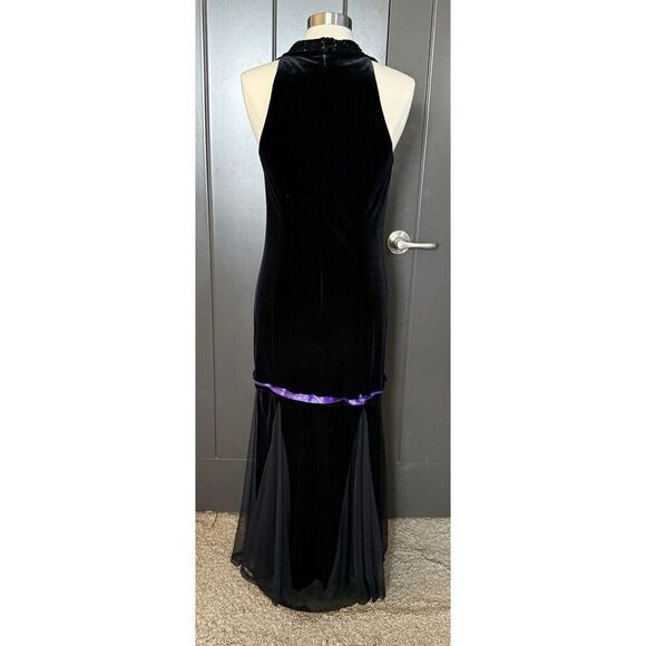 Jessica Howard Maxi Dress Women's 90's Velvet Beaded Mermaid Whimsigoth Witchy - Picture 4 of 15